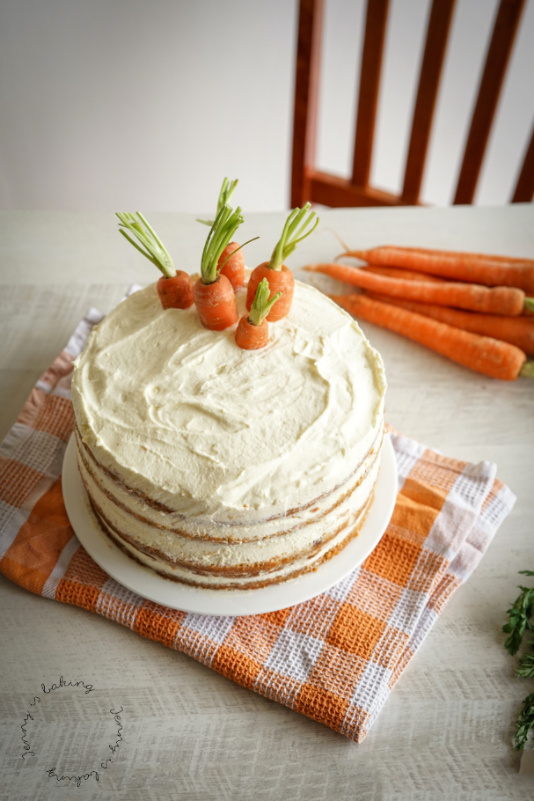 Easy Carrot Cake with Cream Cheese Frosting - Just so Tasty